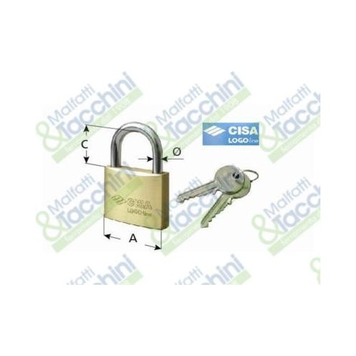 LUCCHETTO OTTONE LOGO MM.50
